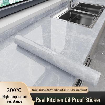 Защитная пленка для кухонной столешницы с мраморным рисунком: Маслостойкая, водонепроницаемая, влагостойкая, термостойкая, самоклеящаяся, непрозрачная наклейка.