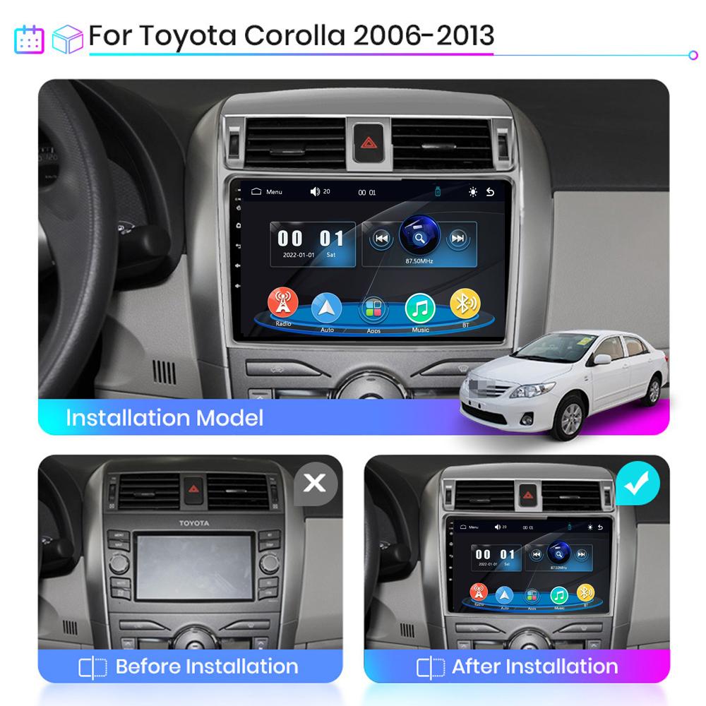 icreative Автомагнитола Мультимедиа MP5 Плеер Головное Устройство Стерео BT Для Toyota Corolla AxioFielder E140 2006-2012