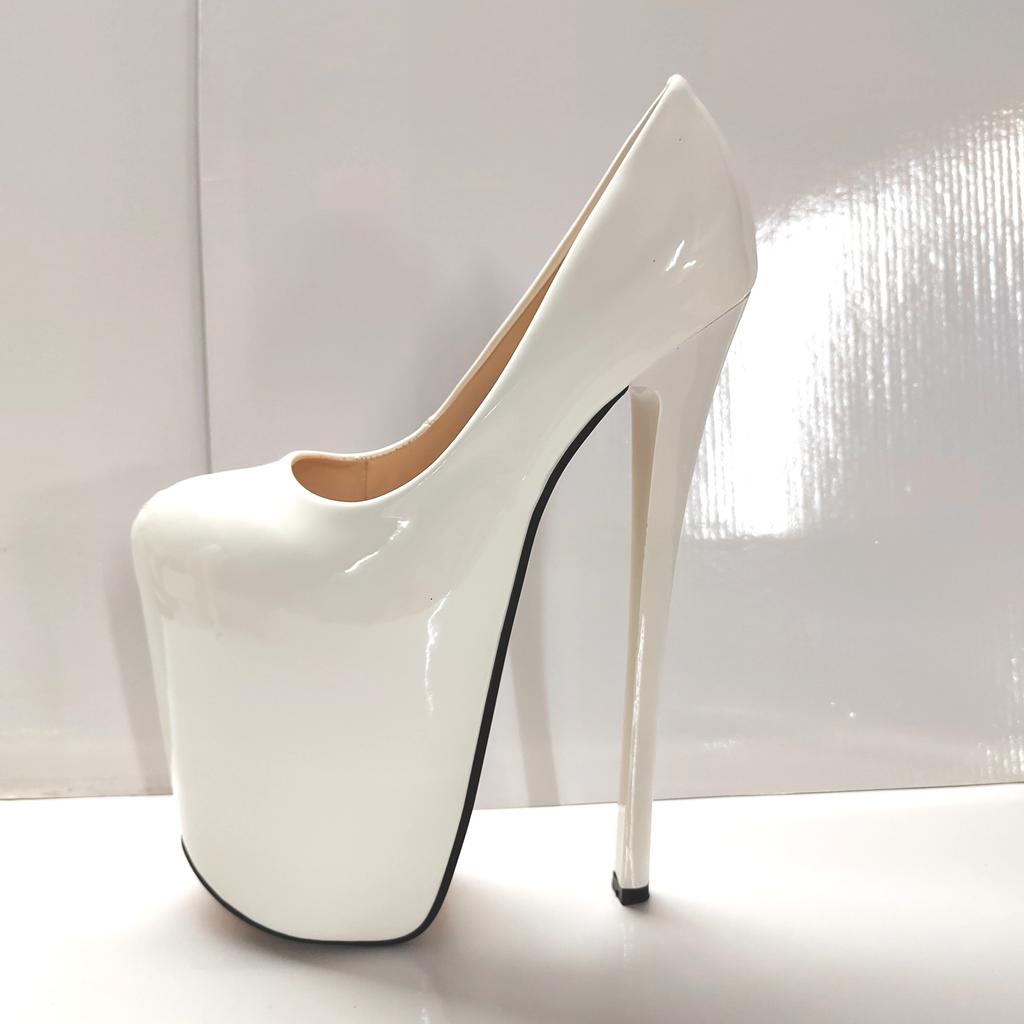 Женские пикантные сандалии 22 см, модель с круглым носком, на высоком каблуке для танцев на пилоне, обувь для ночного клуба, обувь для стриптиза, большие размеры