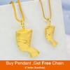 Pendant Necklace For Women Men Gold Color Copper Pharaoh Pattern Fashion Zircon Accessory Daily Wear Anniversary With Chain