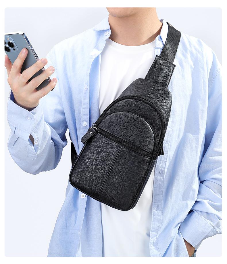 Кожаная сумка Подвесная сумка Мужская сумка на одно плечо Сумка на груди Сумка через плечо