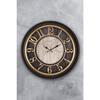 46 Cm Wooden Look 3d Embossed Flowing Seconds Silent Mechanism Decorative Wall Clock