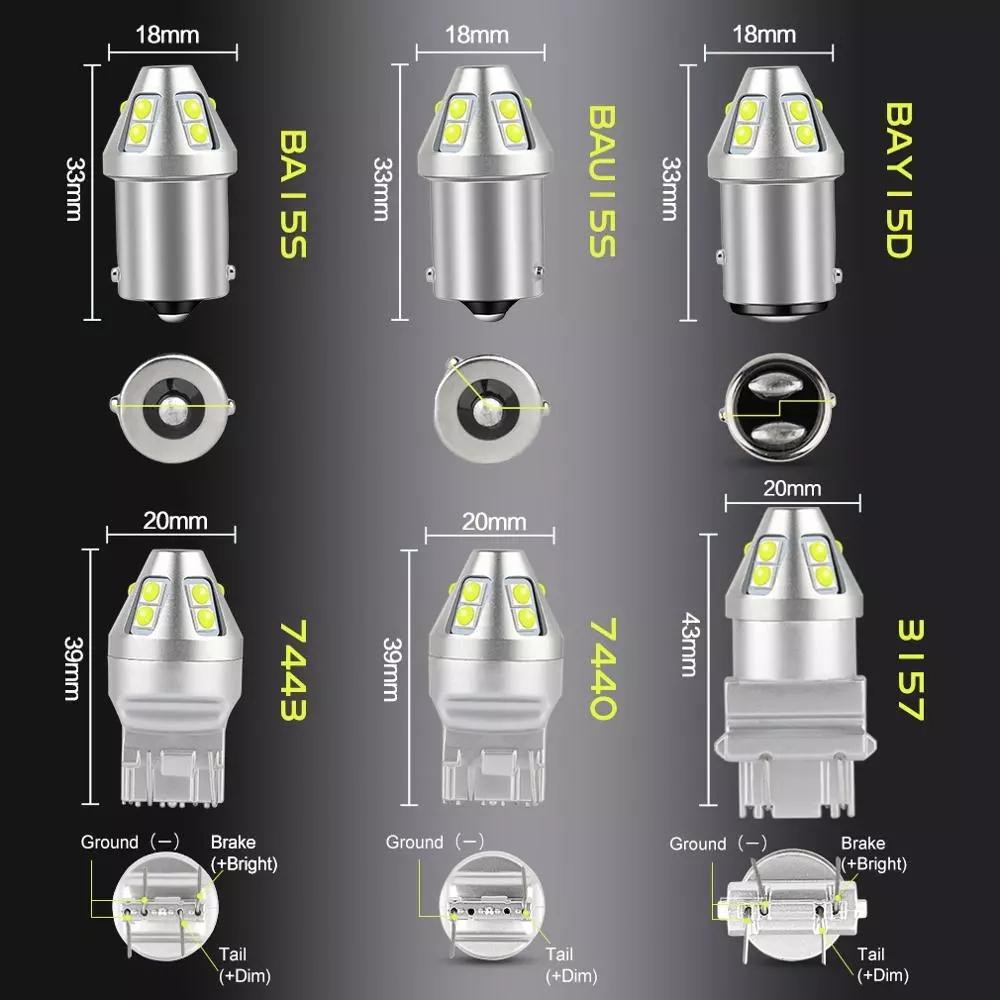 P21W 1156 1157 BA15S BAU15S PY21W Светодиодные стоп-сигналы Автомобильная сигнальная лампа 10SMD 3030 чипы