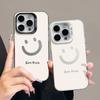 Simple Smile Face Laser Silver Phone Case For Mi 11 Lite 5G 14 13T 13 12T 12 12X Poco F6 F5 X6 X5 M6 Pro Shockproof Cover