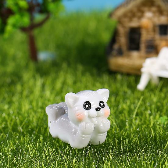 1 комплект мини-статуя кошки прекрасная реалистичная форма смолы причудливый дизайн сад миниатюрный домашний декор