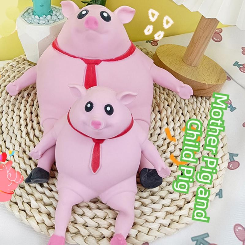 Cute And Stretchy Tpr Piggy Toy With Memory Sand For Sensory Play