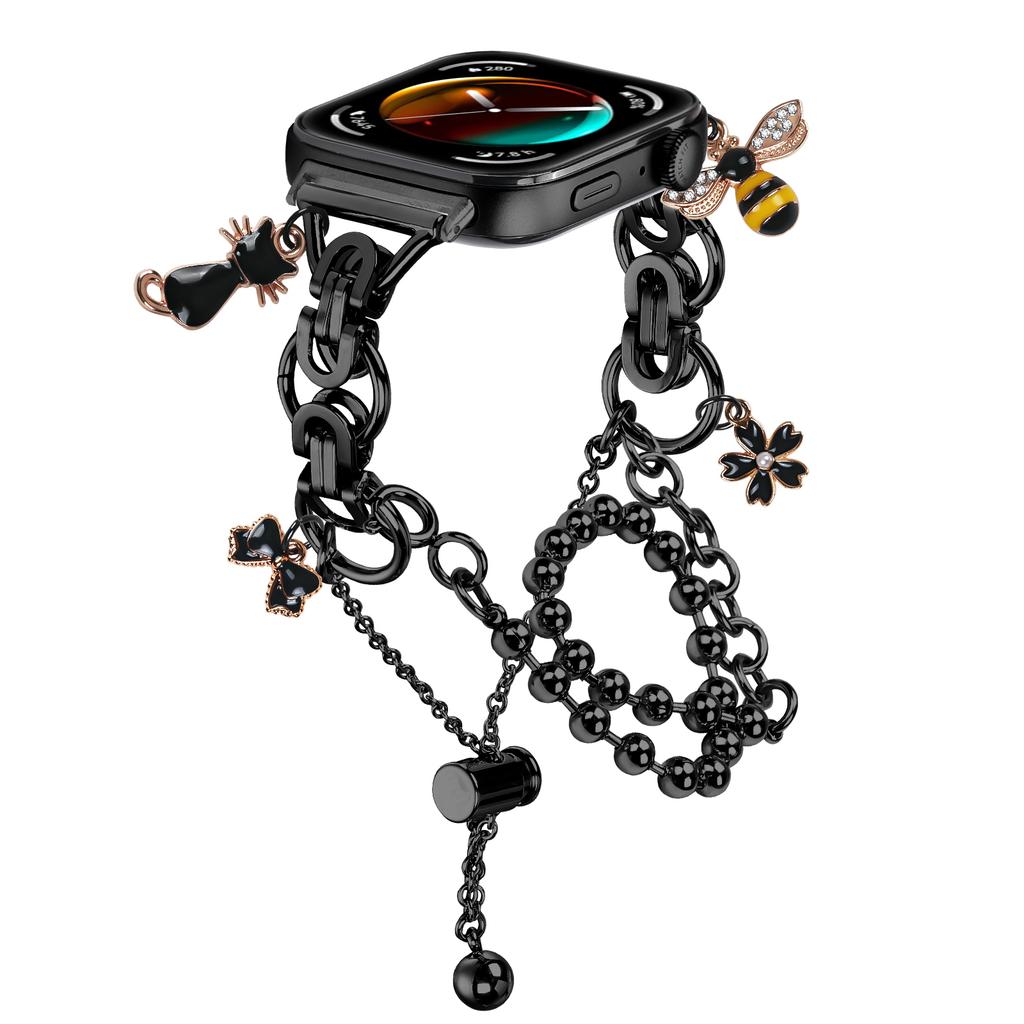 Металлический ремешок с двойной звеньевой цепью с гальваническим покрытием для Huawei Watch Fit 3/Watch 4/4 Pro, ремешок для часов со шнурком, регулируемый