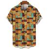 Hawaii Men's Shirt Tiki Pattern 3D Printed Tops Summer Fashion Holiday Casual ShirtShort Sleeves Shirts Lapel Button Streetwear