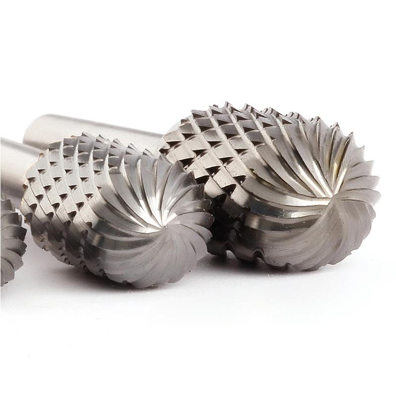 Напильник из карбида вольфрама с шаровидным наконечником и цилиндрическим наконечником 6 мм, хвостовик 1/4, инструменты для резьбы по дереву, фреза с одинарной насечкой по металлу