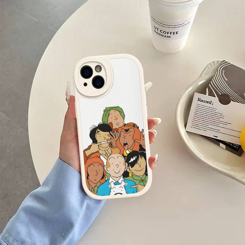 Чехол для телефона из кожи T-Tintin A-Adventures Для Iphone 16 15 14 Plus 13 12 11 Pro Max