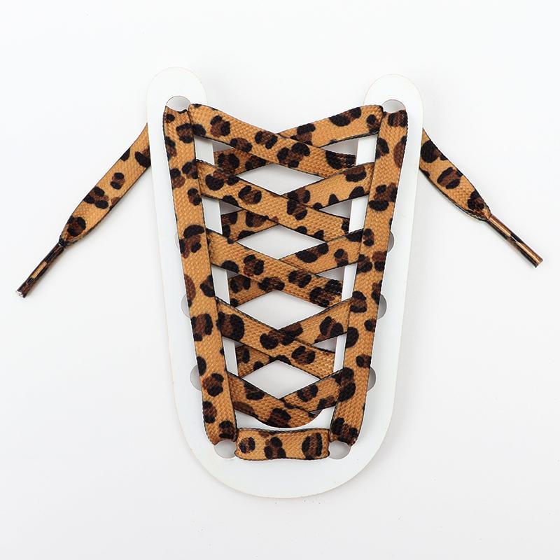 Leopard Print Flat Shoelaces Sneakers Colorful Shoelace Classic Animal Patten Shoe Laces Canvas Zebra Tiger Snake Shoestrings