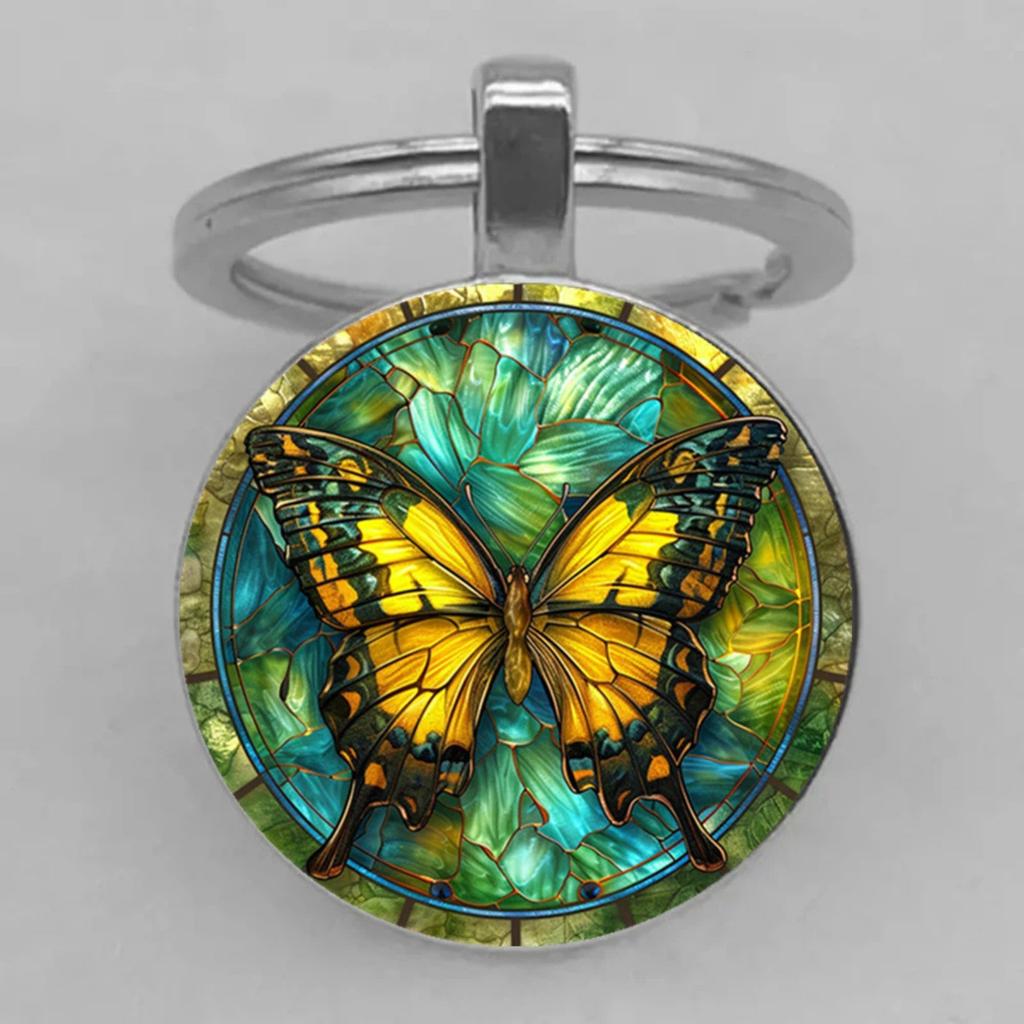 Badge Time Gemstone Keychain Pendant Cross Border  Accessories Metal Keychain