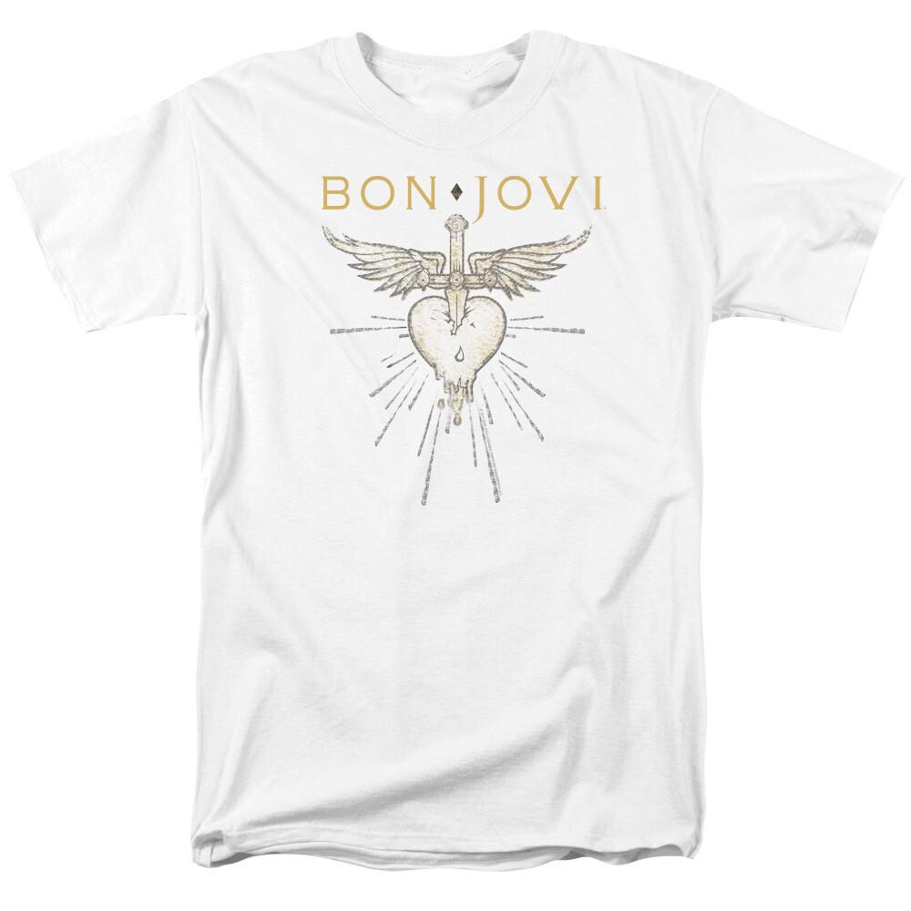 Bon Jovi Greatest Hits T-shirt Officially Licensed Rock Band Merch Tee White