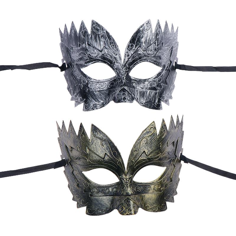 1Pc Carnival-Masquerade Mask Vintage Mask Gold Silver Half Face Mask Plastic Halloween Costume Party Mask Women Men