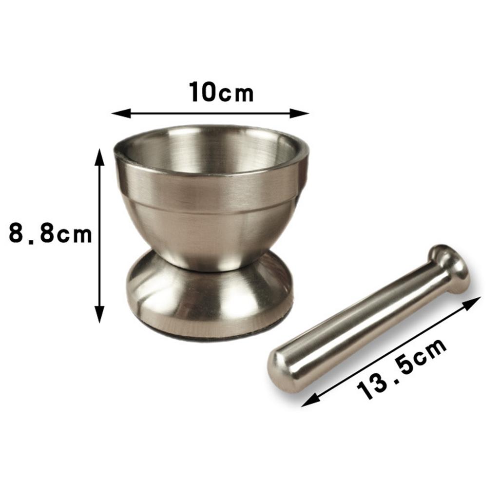 Small Mortar Mills Pestle Set Stainless Steel Sturdy and Durable Pounding Pot Food Grinder Easily Crush Medicine Pills Tablets