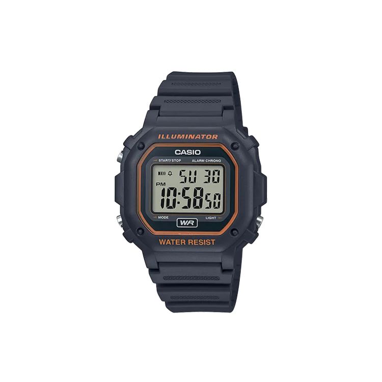 Casio Стандартная серия Цифровые квадратные часы Ретро Водонепроницаемые Классический кварцевый механизм Ремешок из смолы Женские часы Серый F-108WH-8A2