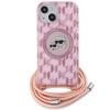 Karl Lagerfeld Klhmp15Shckcklcp Iphone 15 / 14 / 13  6.1 Różowy/Pink Hardcase Iml Crossbody Monogram Karl & Choupette Head Magsafe