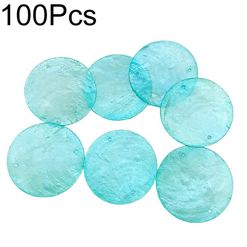 100 шт. круглые 5 см с 2 отверстиями DIY для колокольчиков для дома, украшения для дома, изготовление натуральных ракушек, ракушек Capiz