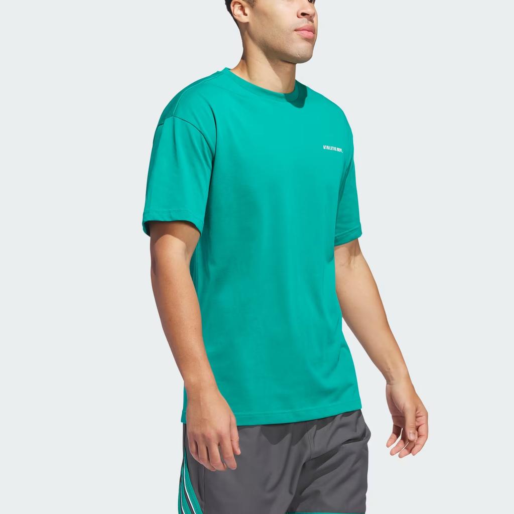 adidas Мягкая Удобная Дышащая Приятная к коже Футболка с коротким рукавом Мужские Топы Цвет чести-зеленый Белый JN7111