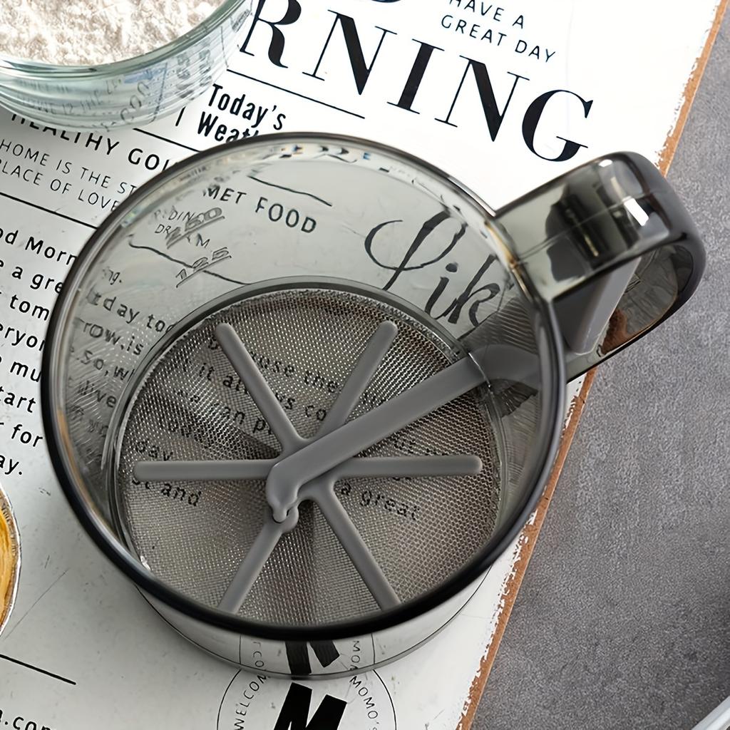 Flour Sifter Handheld Semi-automatic Double-decker Filter Flour Baking Special Sieve Kitchen Ultra-fine Filter Cup Mesh