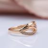 Personality Crossing Geometric Micro Inlay Zircon Women Rings Fashion Gold Color Vintage Jewelry