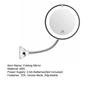 LED Lighted Folding Mirror with Suction Cup 10X 360 Degrees Rotatable Goose Neck Vanity Mirror Portable Cosmetic Mirror with Lamp