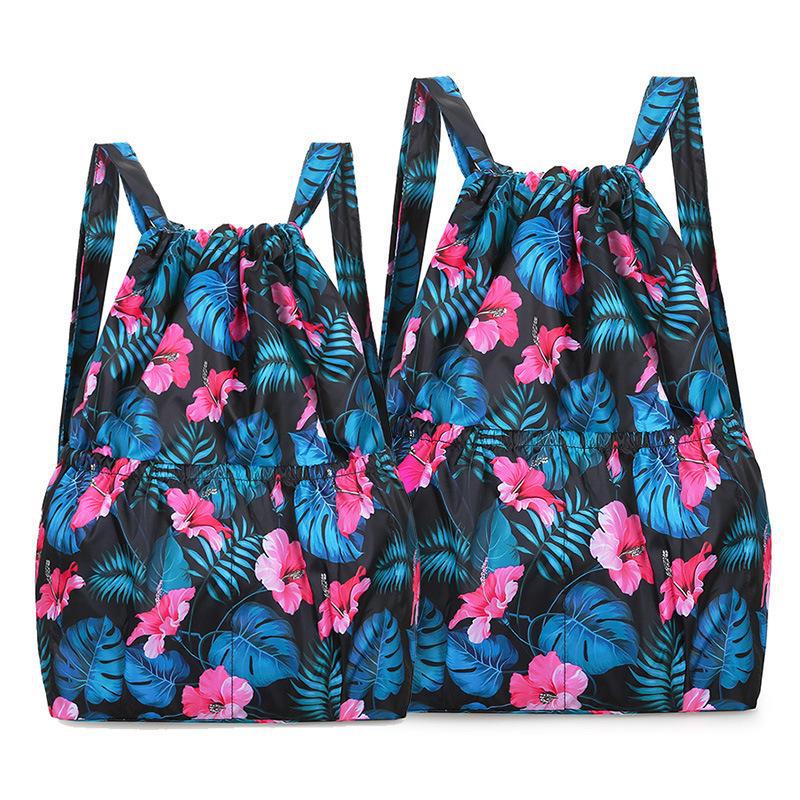 Женский складной рюкзак большой вместимости с завязками - легкая сумка для путешествий и покупок на открытом воздухе