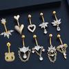Elegant Crystal Ball Belly Button Rings Copper Shiny Body Jewelry New Gem Navel Piercing  Men
