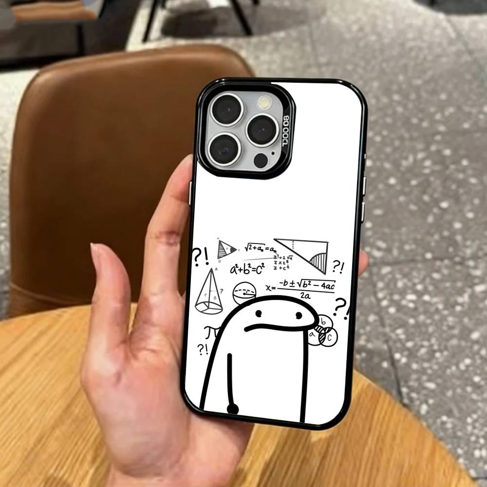 F-Flork M-Мем Чехол для телефона для iPhone17,16,15,14,13,12,11 Plus,Pro Max Цветной Посеребренный Внутренний Чехол