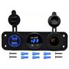 3 In 1 Panel 12V 3.1A Dual USB Car Charger Socket Power Outlet LED Voltmeter Power Socket Adapter for Truck Boat RV