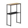 Heian Shindo Kogyo HEIAN SHINDO Laundry Side Rack, Matte Black Wood Grain, with Adjustable Brackets, 20cm Wide X 50cm Deep X 70cm High, HSR-6BK