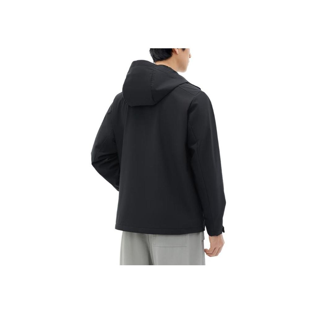 Anta Plain Hooded Woven Sports Outdoor Jacket Men Jacket Basic-Black 152417604S-4
