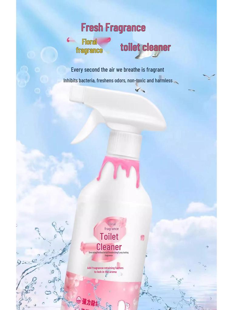 Туалетный очиститель с цветочным ароматом - Сильный дезодорирующий, удаление пятен, стойкий аромат для ванной комнаты и плитки