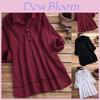 Cotton Linen Blouse With Pockets For Casual Office Wear