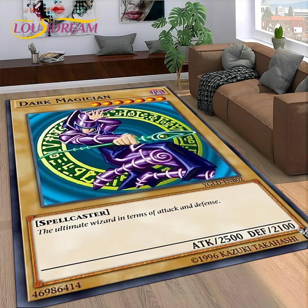 2025 New Yu-Gi-Oh Blue Eyes Dragon Monster Gold Card Cartoon Game Carpet Rug for Bedroom Living Room Home Sofa,Decor Floor Mat