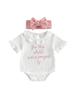Adorable Toddler Floral Print Sleeveless Romper with Matching Bow Headband Set for Summer Outfits