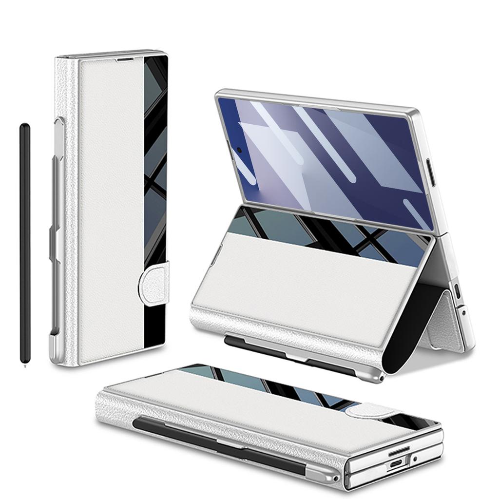 Чехол для мобильного телефона Samsung ZFold7, деловой, складной экран, ZFold6, откидная крышка, пленка, интегрированный слот для ручки, кожаный чехол