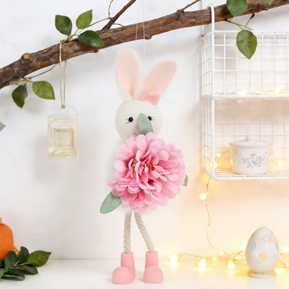 Soft Plush Easter Bunny Ornament Cartoon Easter Bunny Doll Rabbit Hanging Pendant Festival Gift
