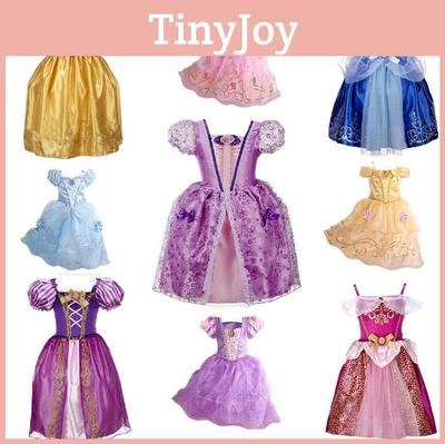 Элегантное детское платье принцессы для девочек для косплея Рапунцель Белль Золушки