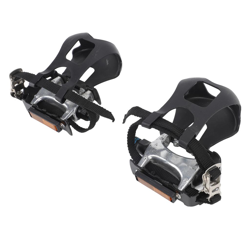 1 пара педалей для велотренажера, алюминиевые педали для велотренажера с зажимом для носка и ремнями 916