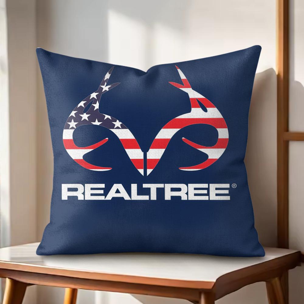 Cool RRealtree Cushion Cover Natural Linen Organic Fabric DoubleSided Printing Couch Pillow Covers Home Decor