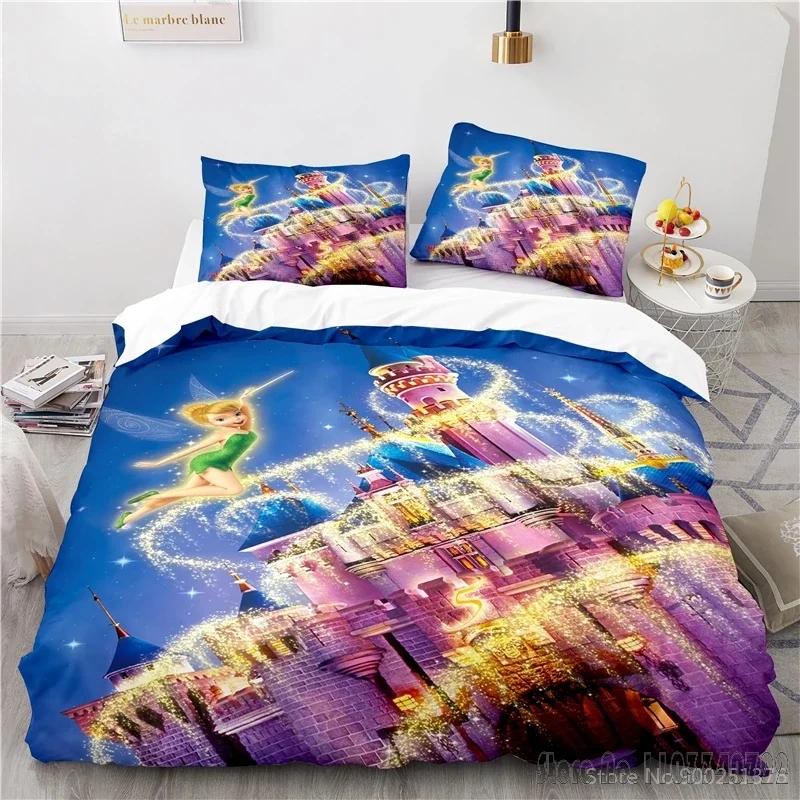 Tinker Bell Fairies 3D Print Duvet Cover Set HD Comforter Cover Bedclothes for Kids Bedding Sets Bedroom Decor
