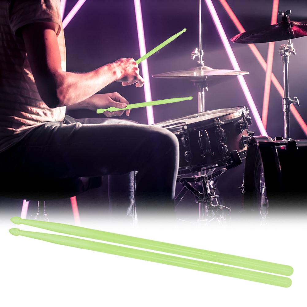 5A Luminous Drum Stick Glow In The Dark Nylon Drum Stick Wear Resist Light Up Drum Sticks for Stage Performance Tool
