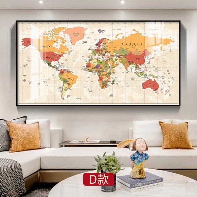 Карта мира, украшение, холст, картина, ретро, абстрактный пейзаж, художественный принт, постер для современного дома, гостиной, Настенный декор, фреска, подарок