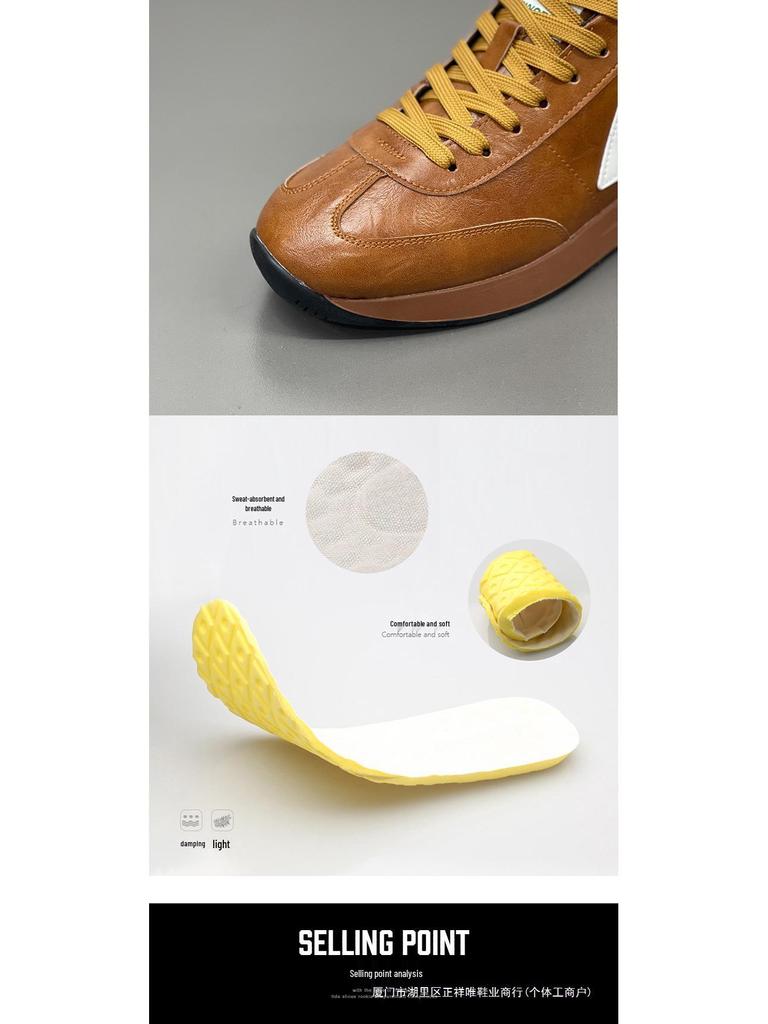 Мужские зимние кожаные кроссовки 2025 Rooster Forrest Gump с флисовой подкладкой: Теплые, из натуральной кожи, низкие спортивные туфли