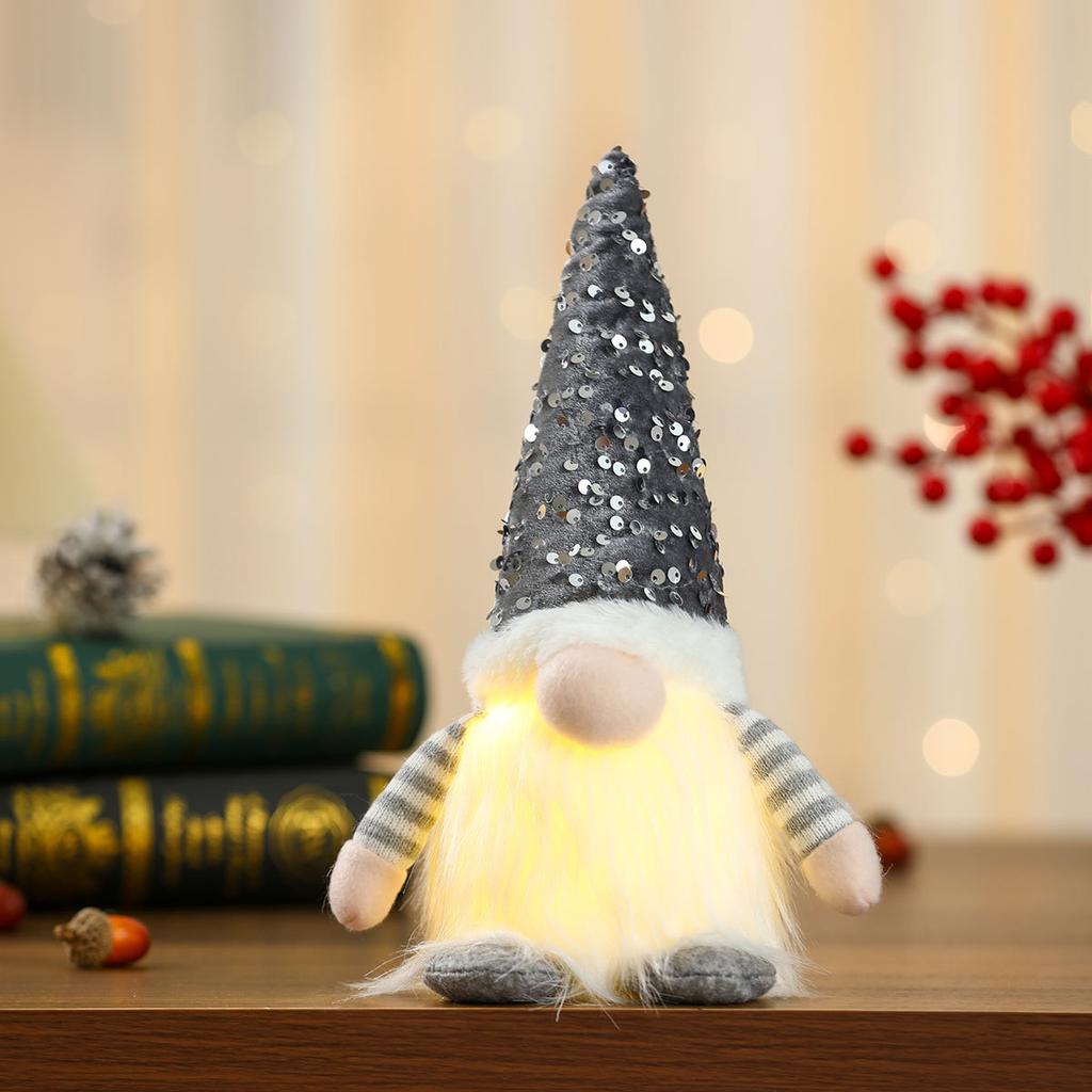 Valentine's Day Large Sequin Glow with Lights Figure Christmas Glow Faceless Doll Adornment