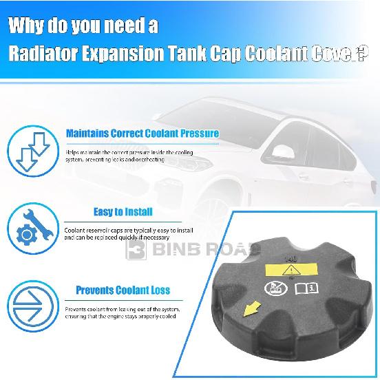 Radiator Expansion Tank Cap Coolant Cover Compatible with BMW E70 E82 E88 E89 E90 E92 F01 F04 F06 F07 F15 F16 F26 F32 F33 F87,140Kpa (Replaces