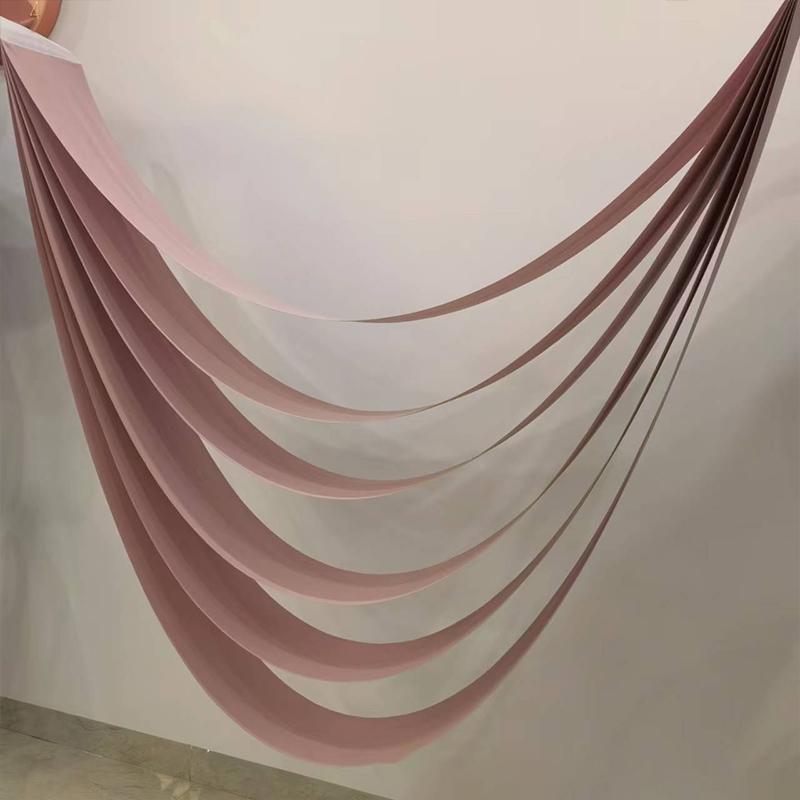 Wedding Ceiling Cloth Curtain 6 Layer Wave Curtain Drapery Fabric Draping Birthday Party Ceremony Reception Wall Hanging Decor