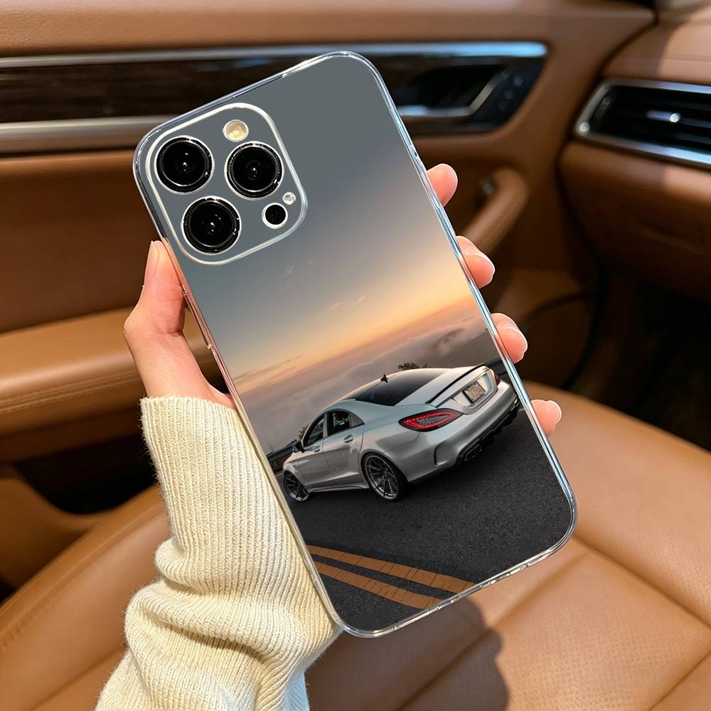 Cls 63 Автомобиль M- D-T-M Чехол для телефона Для iPhone17,16,15,14,13,12,11 ,Pro Max,16/15/14 Plus Прозрачная крышка