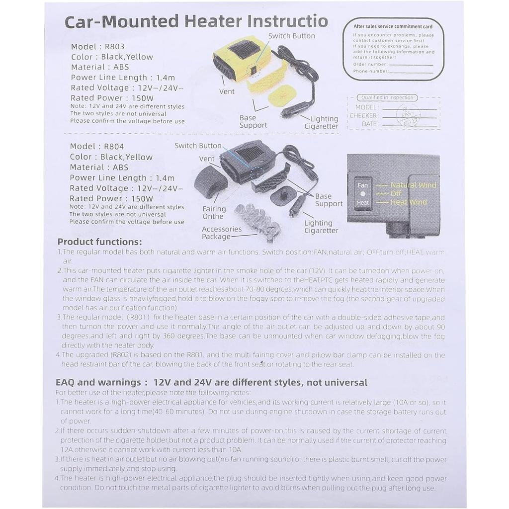 Автомобильный обогреватель 12 В 150 Вт 2-в-1 вентилятор отопления и охлаждения